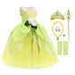 Mdycw Princess Tiana Fairy Costume Halloween Dress Up For Girls, Special Occasion Dresses Birthday Party Fancy Outfits