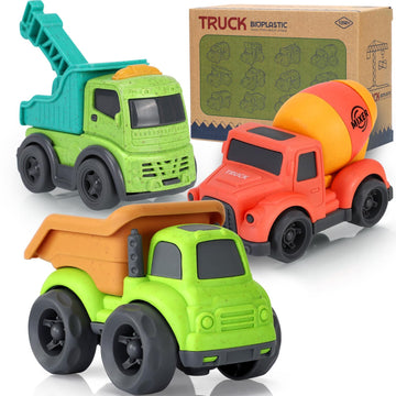 Toddler Cars Toys for 1 2 3 Year Old Boy, 3 in 1 Dump Truck Mixer Cement and Crane Toys for Baby Boy Girls, BPA Free, Phthalates