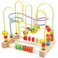 Wondertoys Bead Maze Toy for Kids Wooden Colorful Abacus Roller Coaster Educational Circle Toys Bead Maze Activity Cube Sensory 
