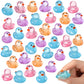 Civaner 60 Pcs Tiny Squeeze Mini Duck Stress Relief Cute Fidget for Adults Birthday Party Easter Egg Filler and Easter Basket St