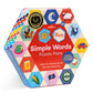 Eeboo: Hexagon Puzzle Pairs - Simple Words - 33 Pairs, Match Pictures To Letters, A Pre-Reading Activity, Educational Preschool Learning, Kids Ages 3+