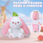 Miaodam 13.7Inch Large Easter Bunny Stuffed Animal, Kawaii Squishy Cute Easter Bunny Plush Turn Into Rabbit Fruit Doll Carrot Strawberry Pillow, Plushies Funny Bunny Toy For Baby Gifts For Girlfriend