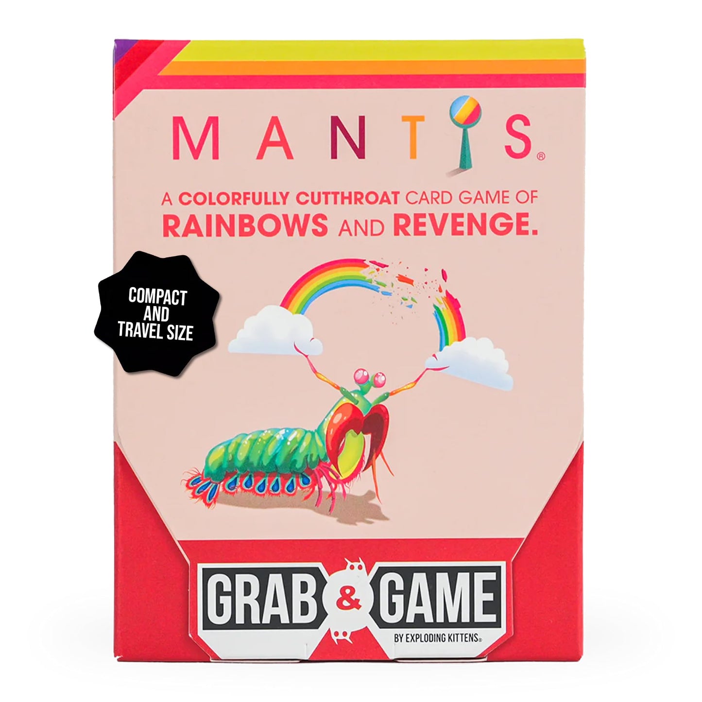 Exploding Kittens Mantis Grab & Game 2-4 Players - Ages 7+ - 10 Minutes to Play - Travel Sized Cutthroat Matching Card Game - Party Game  Family Game Night  Kid and mature-themed Card Game