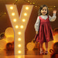 Imprsv 4Ft Marquee Light Up Letters Y, Large Light Up Letters For Baby Shower Anniversary Wedding Room Decor, Big Letters For Pa