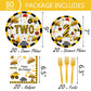 118pcs Construction 2nd Birthday Decor Construction Two Years Old Paper Dinner Plates Napkins Forks Cups Tablecloth Banner Dinne