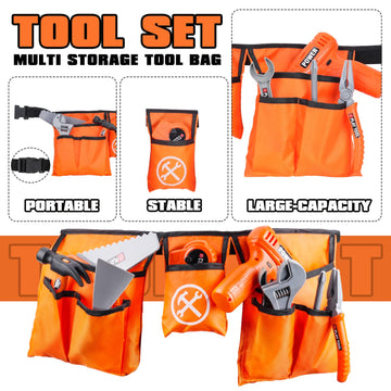 TOY Life Kids Tool Set for Boy Ages 4-6 with Kids Tool Belt, Toddler Tool Set, Tools for Kids, Kids Tool Box, Toy Tool Set with