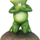 Dwk 6.5' Blessed Assurance Inspirational Cute Praying Frog On Rock Statue Novelty Collectible Frog Figurine Christian Religious Garden Decor
