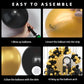 Black Gold Balloons Garland Arch Kit, 134Pcs Metallic Gold And Black Balloons With Different Size For Graduation, Birthday, Anni