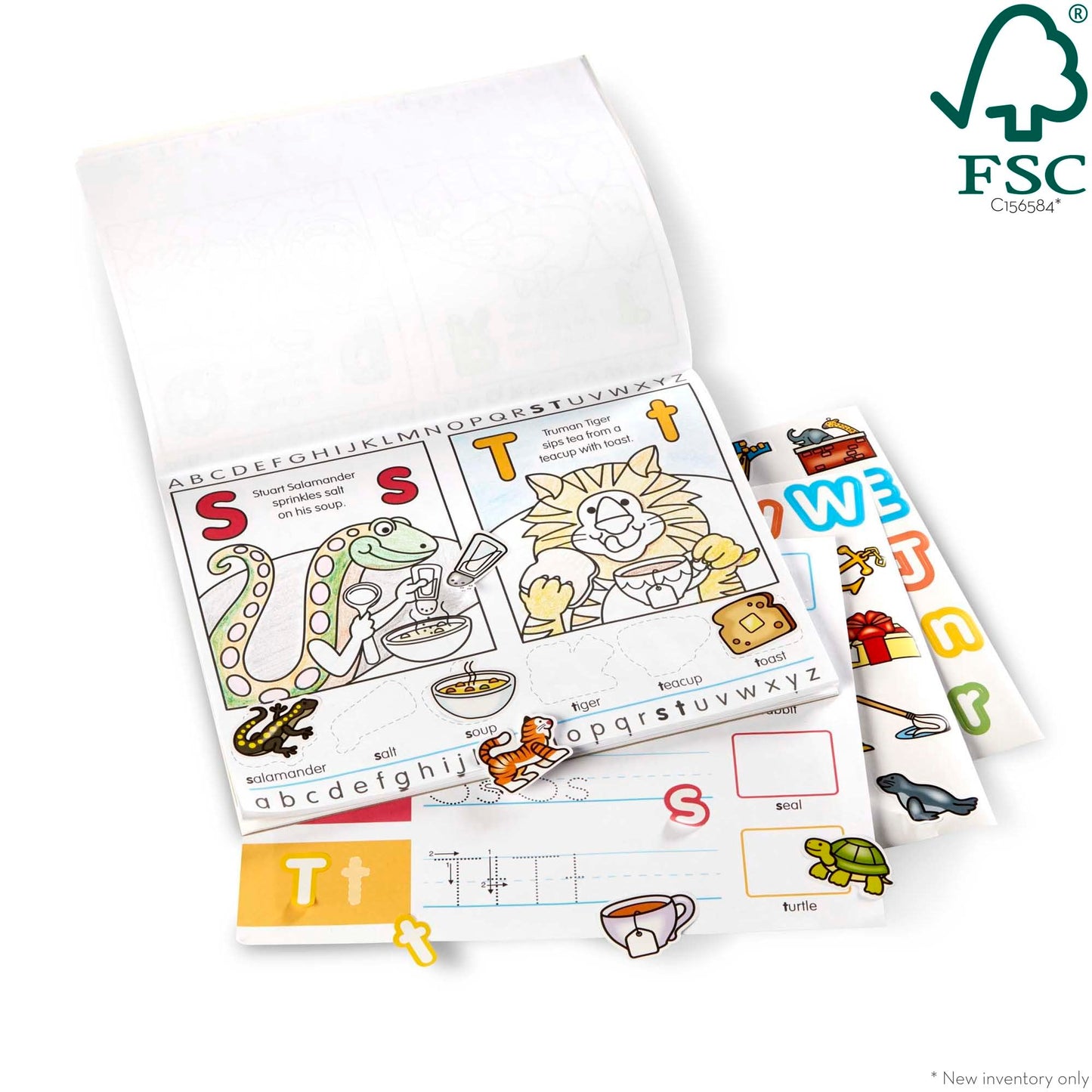 Melissa & Doug Alphabet Activity Sticker Pad - 250+ Stickers, Multi-color, 14.05"x11.05"x0.2", FSC Certified, Model 8563