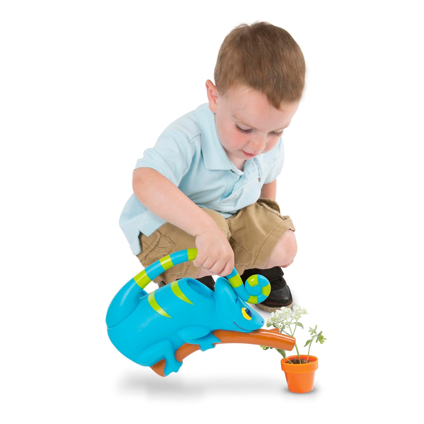 Melissa & Doug Sunny Patch Camo Chameleon Watering Can With Tail Handle And Branch-Shaped Spout