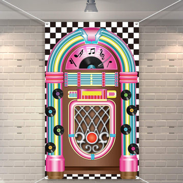 Jukebox Cutout Banner 50 s Rock and Roll Banner Backdrop Birthday Party Decoration Baby Shower Birthday Party Supplies