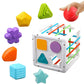Highroof Shape Sorter Baby Toys, Montessori Toys For Boys Girls, Activity Cube Sensory Bin For Babies Toddlers 6 12 18 Months, B