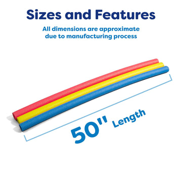 In The Swim 20-Pack, 3-Inch Diameter Jumbo Pool Noodles - Soft Large Foam Noodles For Extra Buoyancy - Floating Training Device,