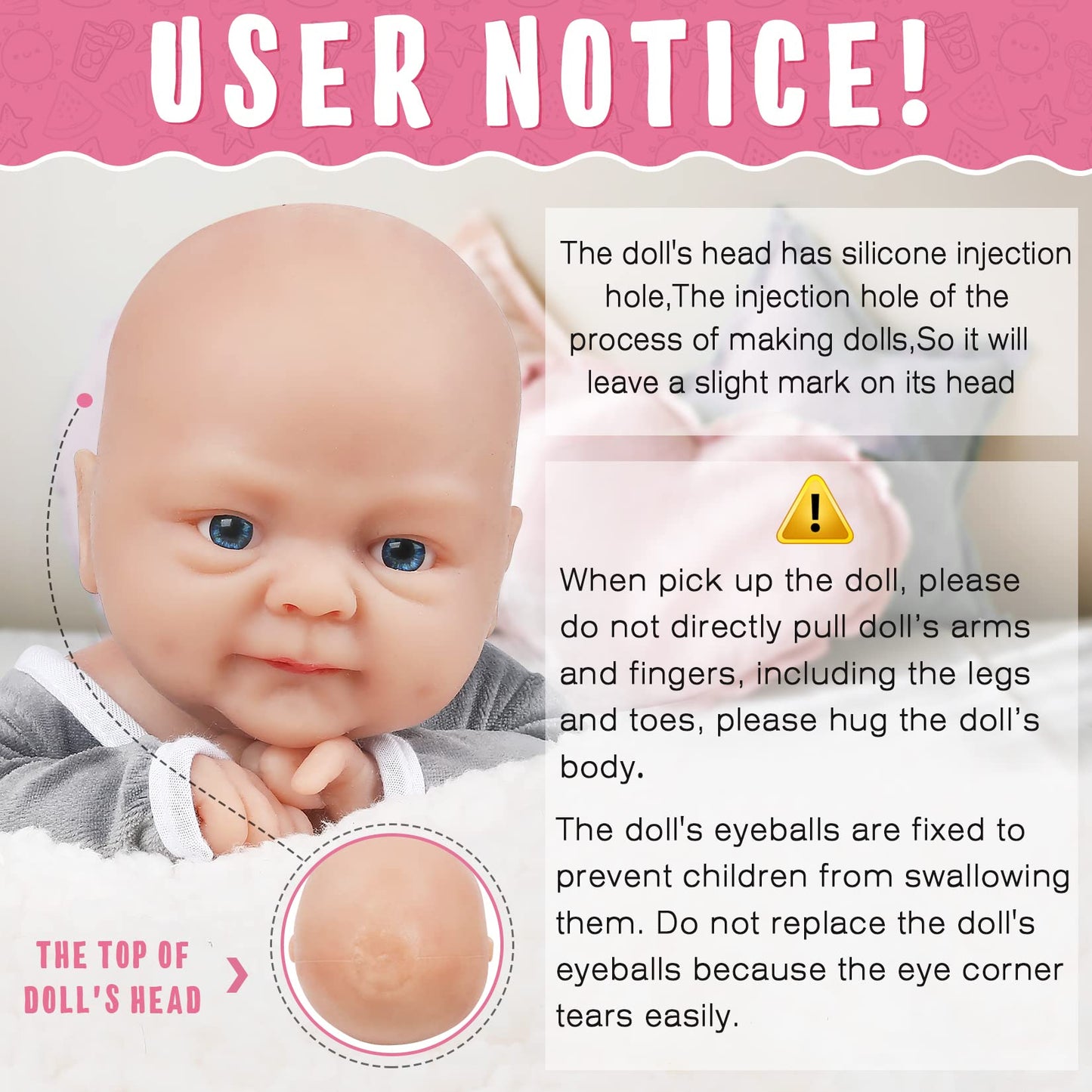 Vollence 16 Inch Full Soft Lifelike Silicone Baby Doll Boy Cute Solid Full Liquid Silicone Reborn Baby Doll Weighted Doll Stress