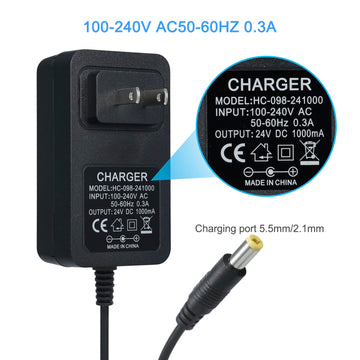 TUAGUI 24V Battery Charger for Ride-On Toys, Kids SUV Car Accessories, Black, Compatible with 24 Volt Ride-On Vehicles