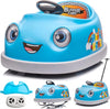 12V Dual Battery Electric Ride on Kids Bumper Car w/Remote Control,360 Degree Spin,Push Rod Rocker Horse Function,3-Speeds Babie