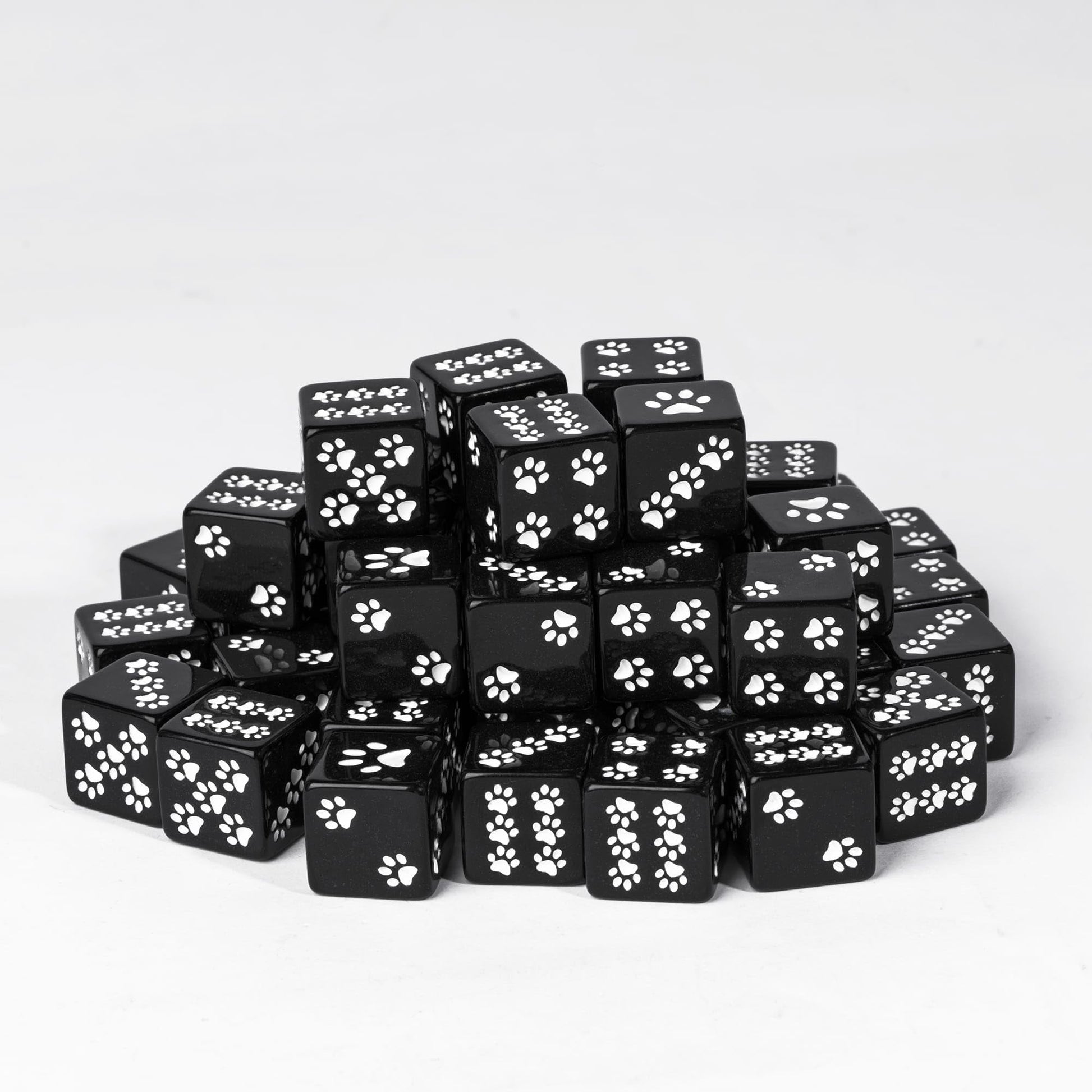 HDdais 10 Pack D6 Dice Set, Six Sides White Cat's Paw 6 Sided Dice for DND MTG PRG Wow Table Games
