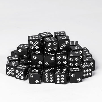 HDdais 10 Pack D6 Dice Set, Six Sides White Cat's Paw 6 Sided Dice for DND MTG PRG Wow Table Games
