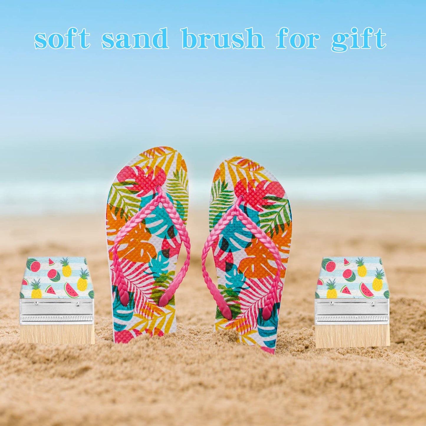 WANGDEFA Sand Beach Cleaning Brush - Wood 1, Ideal for Volleyball, Sandboxes, and Water Activities, Removes Sand Effortlessly
