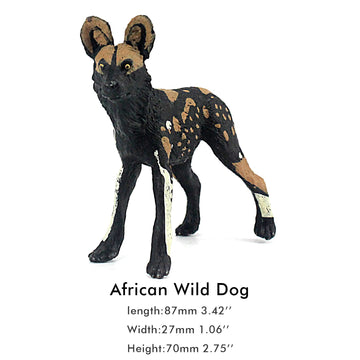 Funshowcase African Jungle Animals Wild Dog Toy Figure Realistic Plastic Figurine Height 2.8-Inch
