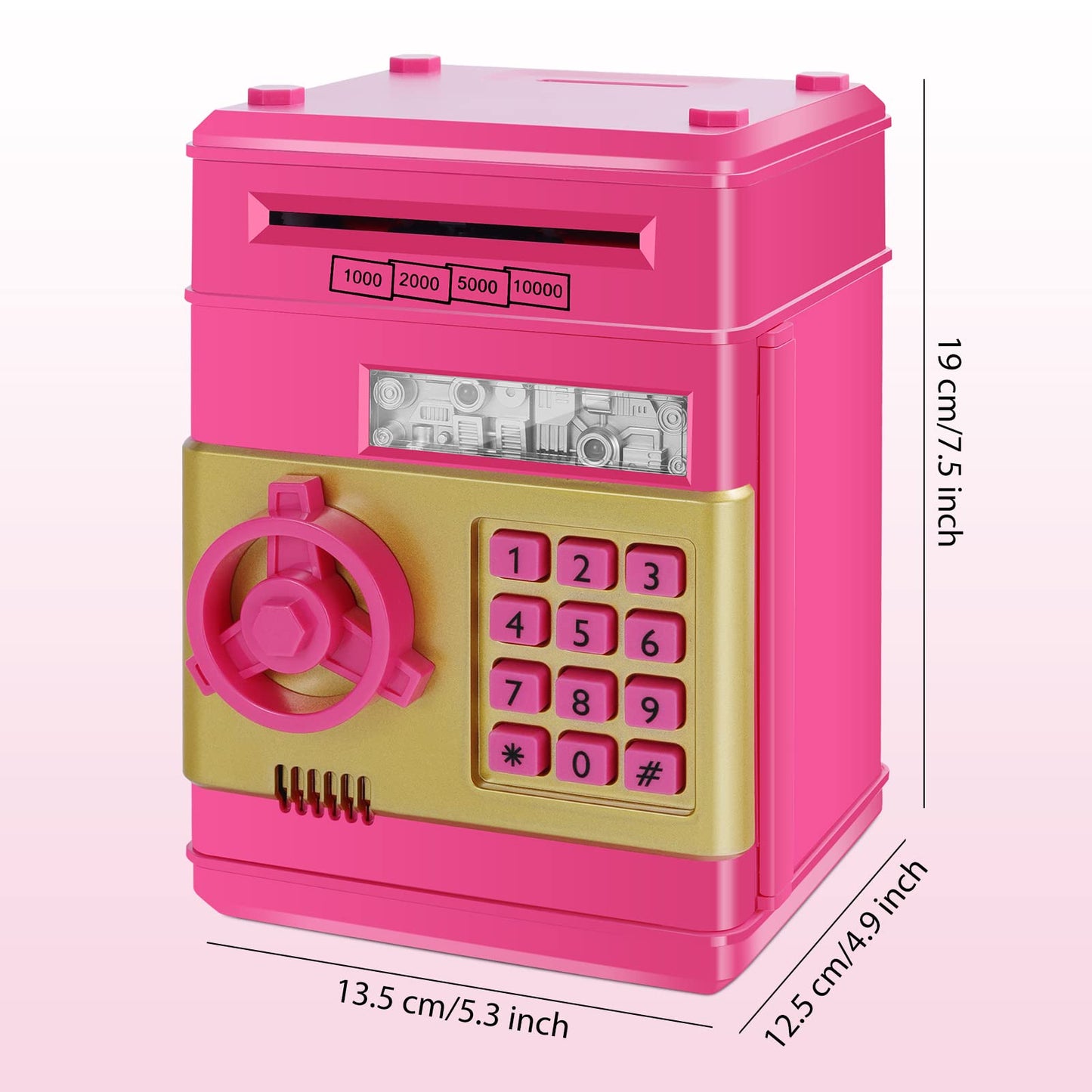 Gudoqi Password Piggy Bank, Digital Electronic Money Bank, Mini Atm Cash Coin Saving Can Toys, Birthday For Kids, Rose
