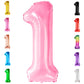 Katchon, Light Pink 1 Balloon Number - 40 Inch | Number 1 Balloons For 1St Birthday Party Supplies | Light Pink One Balloon For First Birthday | 1St Birthday Balloon, 1St Birthday Decorations Girl