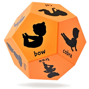 Covelico Yoga Dice For Kids - Calming Toddler Yoga & Kids Yoga, Learn Yoga For Kids With A Roll And Play Kids Yoga Kit. Light 12-Sided Large Foam Dice - Yoga Kids Props To Use As Yoga Games For Kids