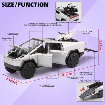 Rzape Trucks For Boys 1/32 Die Cast Metal Toy Trucks,Toy Trucks For Boys Age 4-7,Diecast Truck Model Truck Kits,Pull Back Pickup