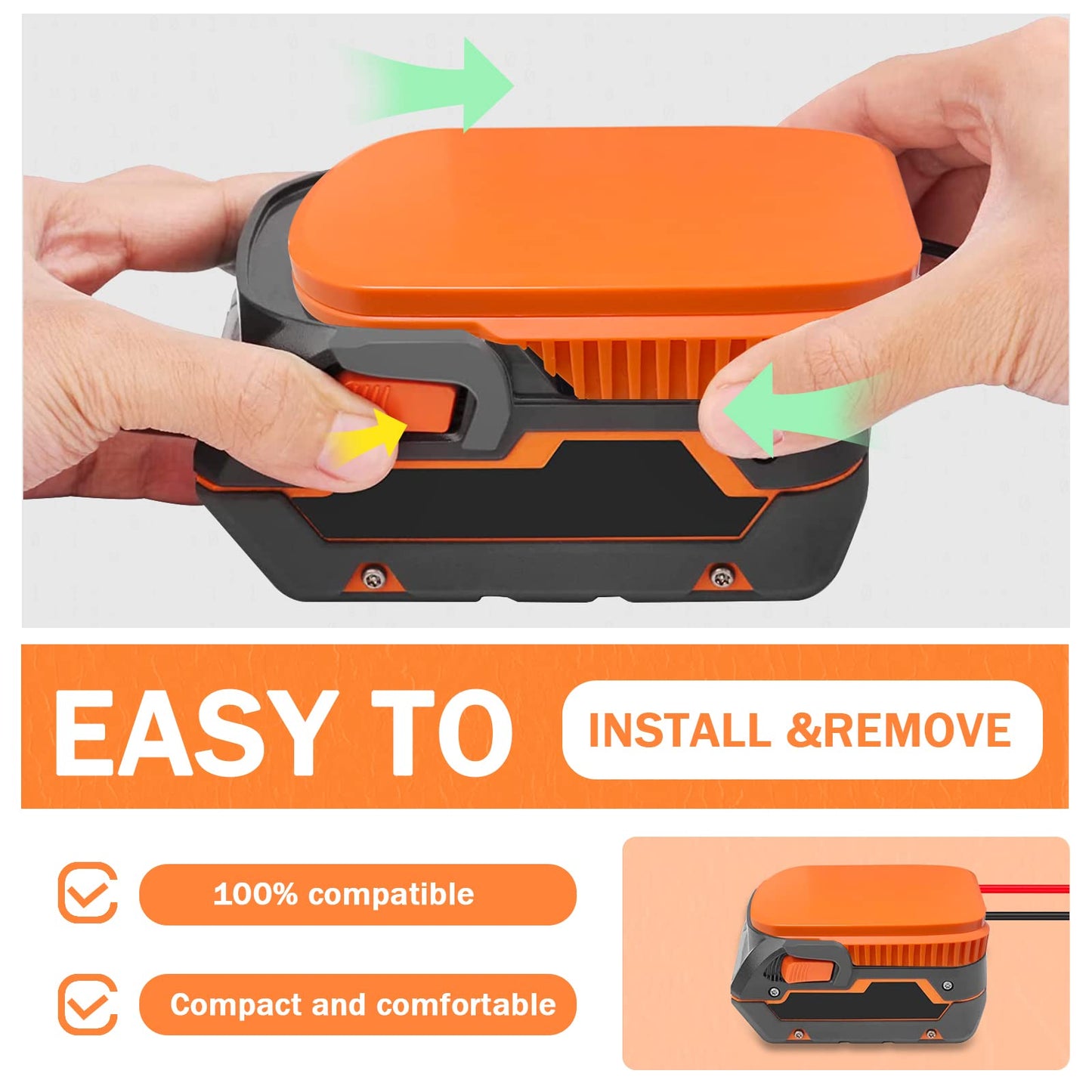 EID 2 Packs Power Wheels Adapter for Ridgid Battery 18V AEG Hyper Li-ion Battery Dock Power Connector with 14AW Wire and Fuse fo