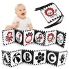 Vicloon Black And White High Contrast Baby Toys, 0-6 6-12 Months Soft Baby Book,Infant Tummy Time Toys,Baby Cloth Activity Crinkle Folding Educational Activity Cloth Book Suitable For Boys Girls