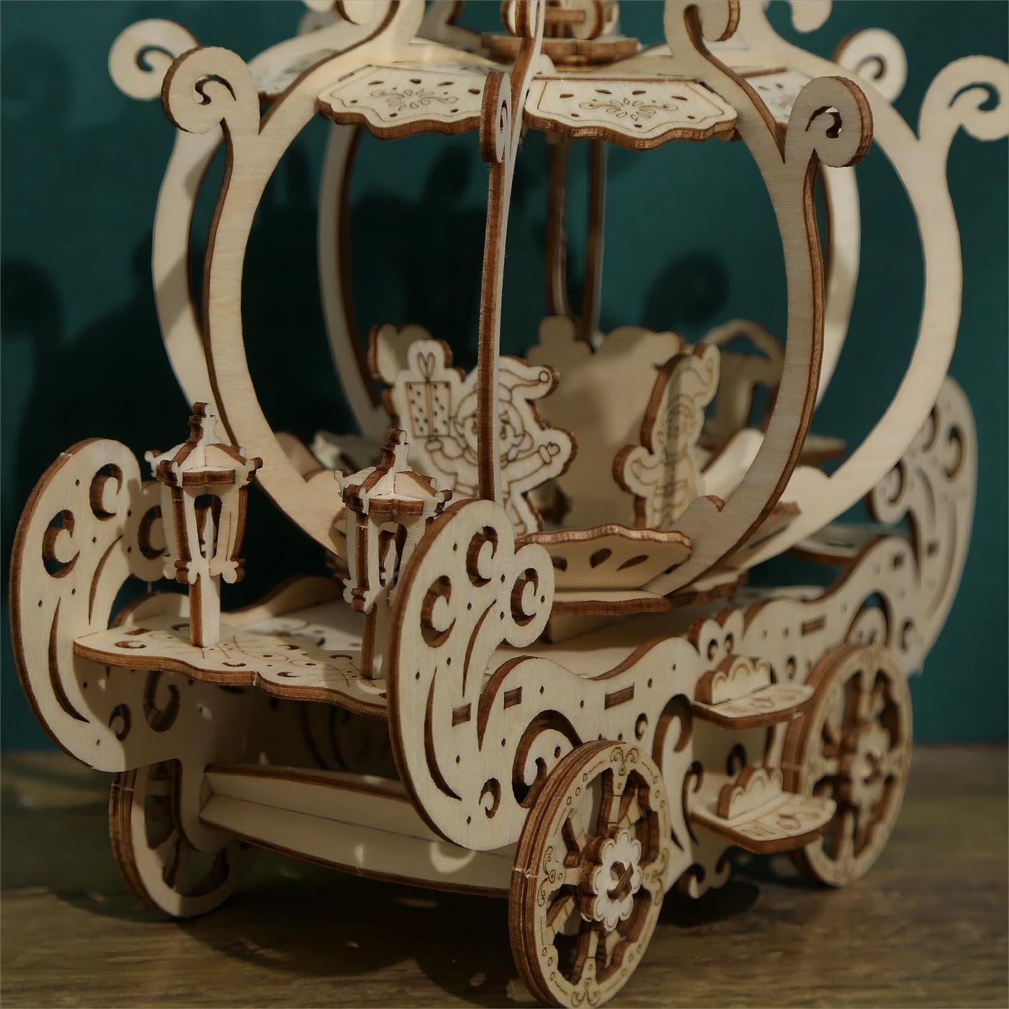 Bennama 3D Wooden Puzzles Pumpkin Cart Model Kits, Brainteaser And Puzzle For Christmas/Birthday,Gifts For Adults And Teens To B