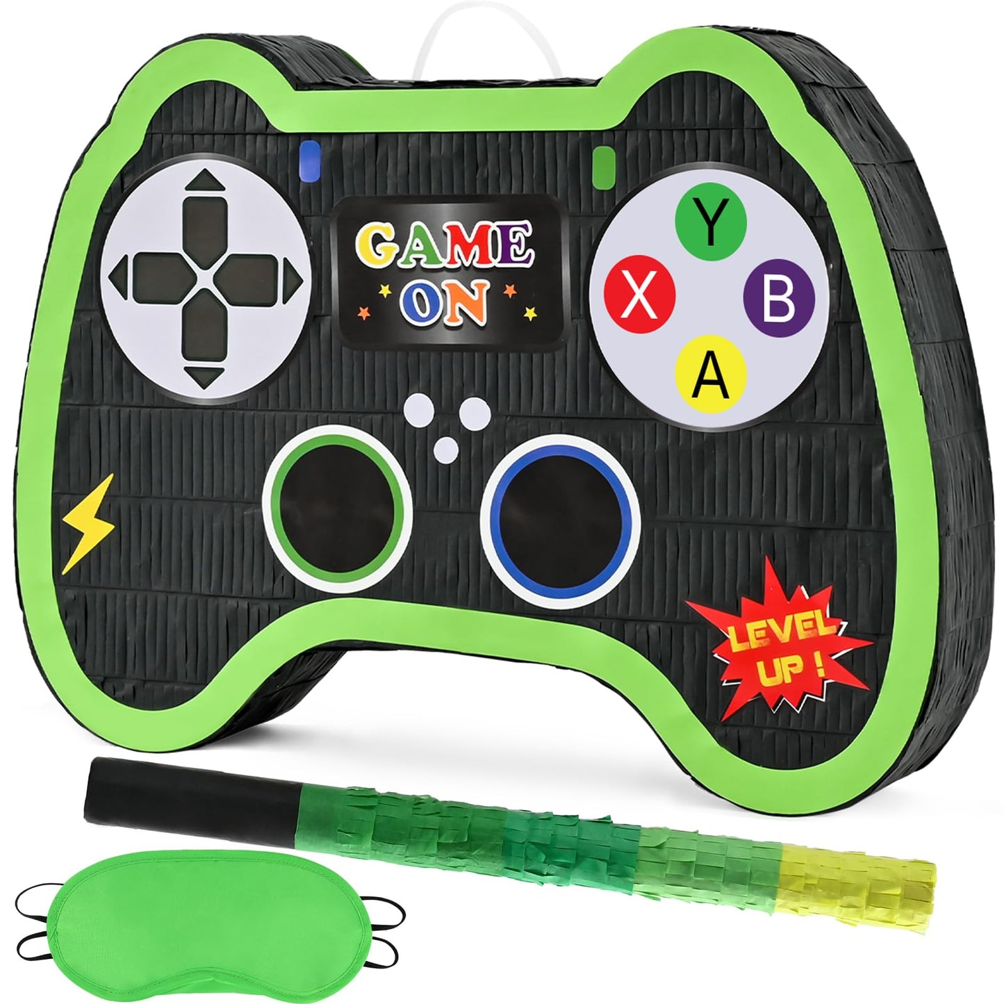 WERNNSAI Video Game Controller Piata - Game Party Supplies Piata Bundle with Blindfold and Bat for Boys Kids Gaming Theme Birthd