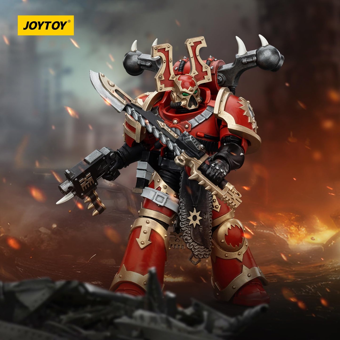 JOYTOY Warhammer 40k World Eaters, World Eaters Khorne Berzerker 1 1/18 Action Figure, Dedicated to You Who Love Collecting