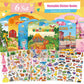 6Set Reusable Sticker Books For Kids,Puffy Sticker Books For Kids,Sticker Books For Toddlers 2-4,Toddler Sticker Books For Girls