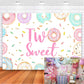 Avezano Donut Two Sweet Birthday Backdrop Second Birthday Party Decorations Background Sprinkles Donut Happy 2Nd Birthday Party