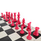 We Games Color Bright Plastic Staunton Tournament Chess Pieces With 3.75 In. King - Half Chess Set Of Chess Pieces Only, Pink