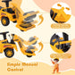 Costzon Ride on Road Roller, Sliding Kids Car with Adjustable Roller, Under-Seat Storage, Anti-Tipping Block & Engine Sound, Con