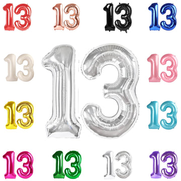 13 Balloon Number, Silver Number 13Th 31Th Birthday Balloons 40 Inch, 13 Or 31 Years Old Silver Birthday Decorations For Boys Gi