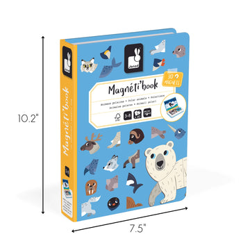 Janod - Magn  Ti'Book Polar Animals - Magnetic Educational Game 30 Magnets + 10 Models - Children'S Toy Made Of Fsc Cardboard -