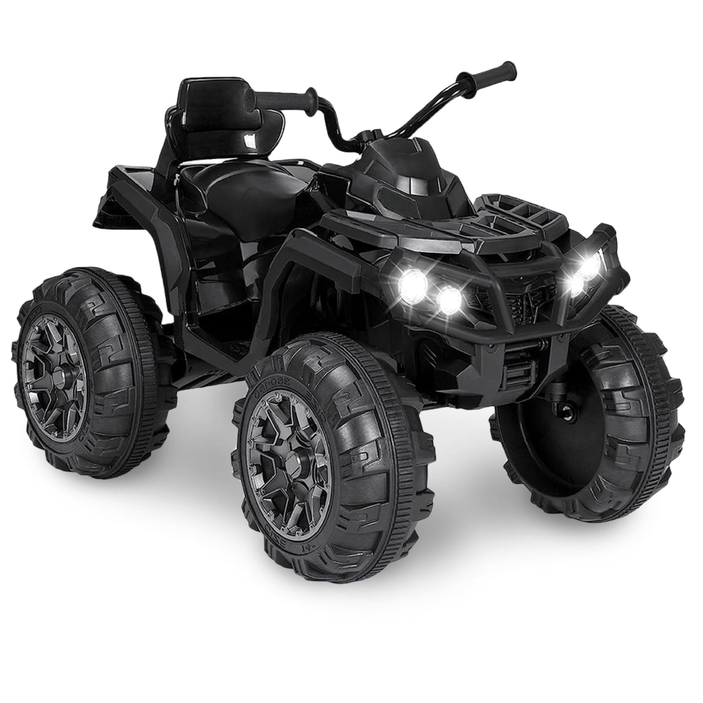 24V Ride-On Toys 4-Wheeler Quad Car Toy For Kids With Bluetooth, 6.5Mph Top Speed, Treaded Tires, Led Headlights-Pink (Black)