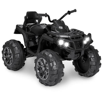 24V Ride-On Toys 4-Wheeler Quad Car Toy For Kids With Bluetooth, 6.5Mph Top Speed, Treaded Tires, Led Headlights-Pink (Black)