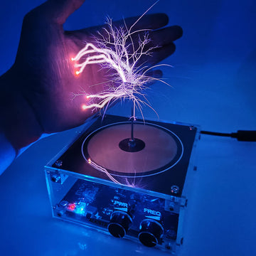 ALKISTA Tesla Coil Speaker - SSTC 10 Acrylic Plasma Storm Desktop Gadget, Electric Toy with Artificial Lightning Effect