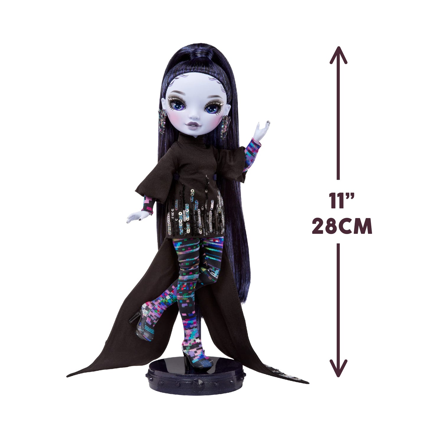 Rainbow High Shadow High Reina Glitch Crowne- Purple Fashion Doll. Fashionable Outfit & 10+ Colorful Play Accessories. Great Gif