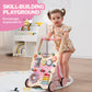 Giant Bean Wooden Baby Walker For Girls Toddler Kids 1-3, Pink Butterfly Push And Pull Multiple Learning Activity Walker With Wheels, Christmas Gift Develops Motor Skills & Stimulates Creativity