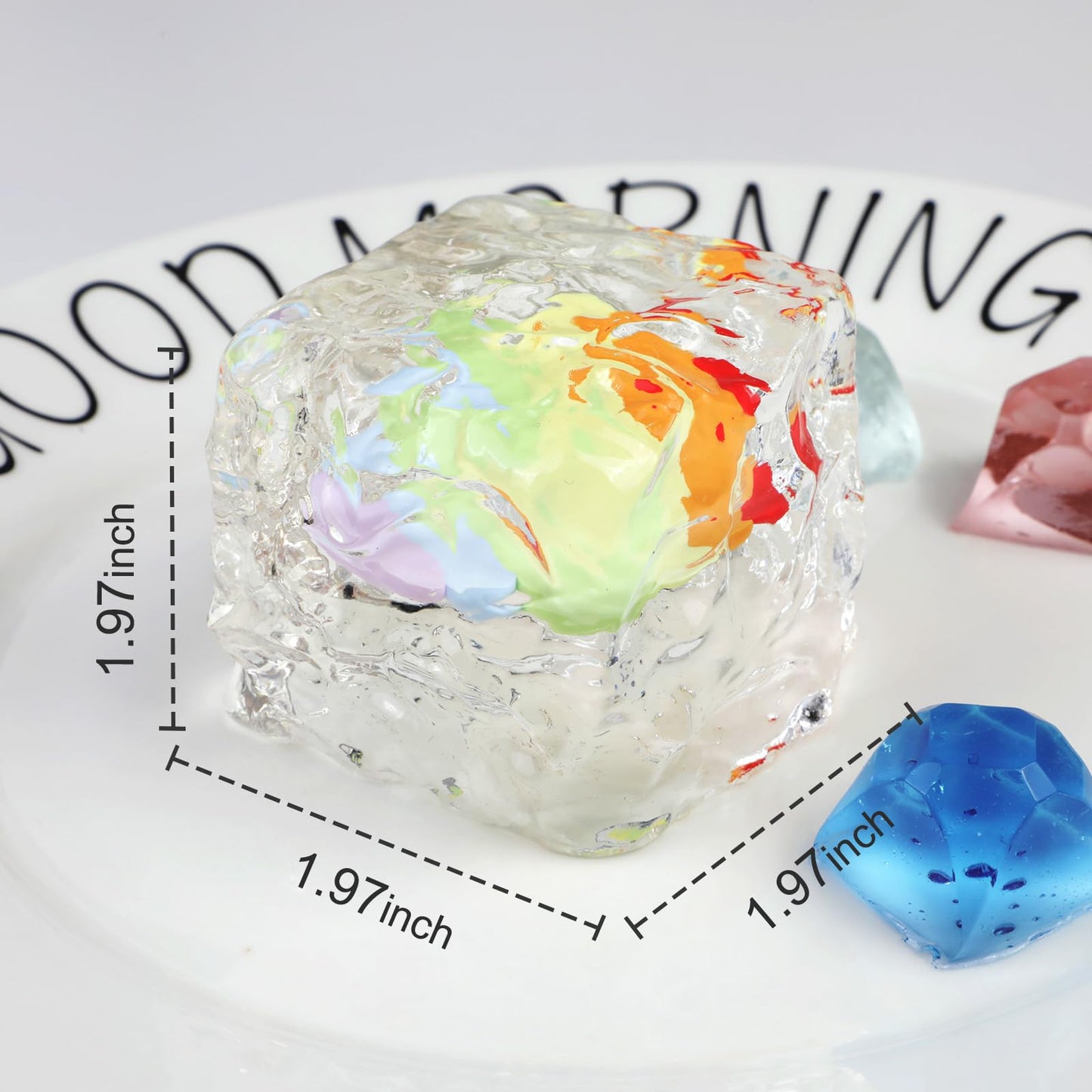 Taba Squishy Cube Kit - Nice Transparent Fidget Toy With Rainbow Design For Stress Relief