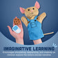 Constructive Playthings Plush Hand Puppet Set - If You Give a Mouse a Cookie, 16-Pieces for Literacy & Visual Learning, Fabric, Model MTC-325