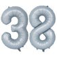 40 In Matte Gray Number Balloons Helium Foil Mylar Balloon Birthday Party Banquet Decoration 38