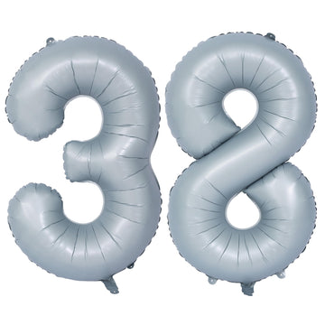40 In Matte Gray Number Balloons Helium Foil Mylar Balloon Birthday Party Banquet Decoration 38