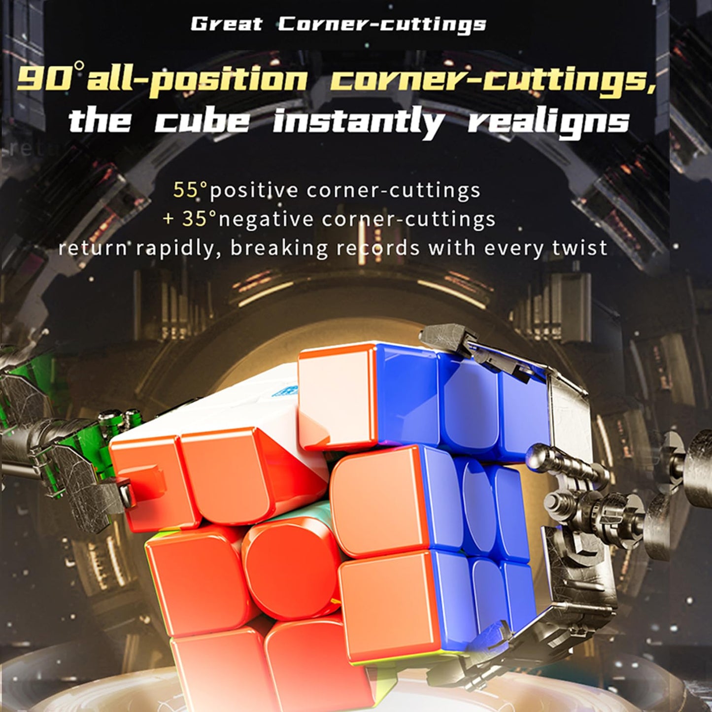 Moyu RS3M V5 2023 Magnetic Dual Adjustment Speed Cube with Robot-Shape Display Box  3x3 Stickerless Puzzle Cube RS3M V5 Master Cube