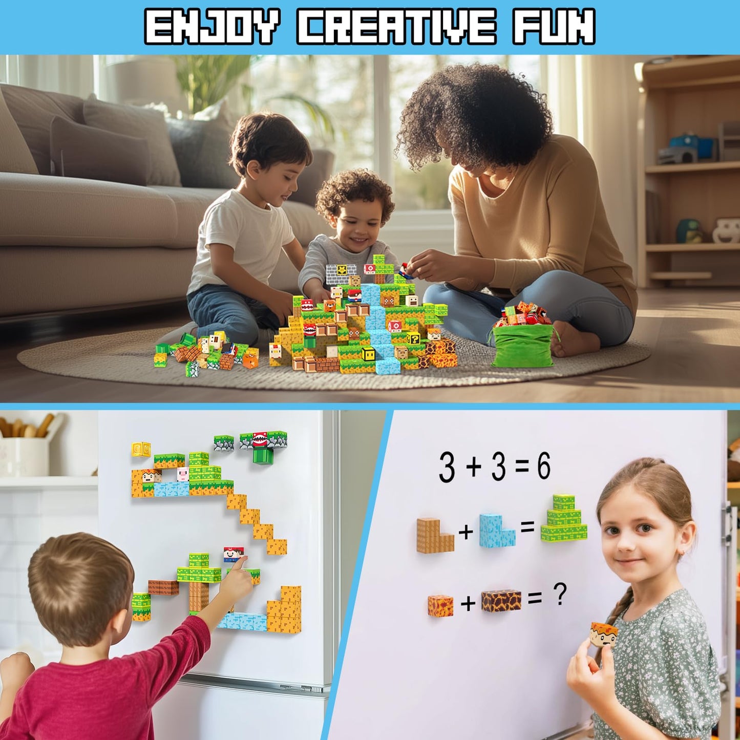 Fuwidvia Magnetic Blocks - 100Pcs Magnets Cubes, Magnetic Building Blocks Stem Montessori Sensory Toys For 3 4 5 6 7 8-13 Year Old Boys Girls Birthday For Kids